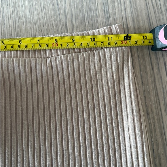 Princess Polly Ribbed Midi Skirt Beige Neutral Stretchy Size 2 - Picture 4 of 7